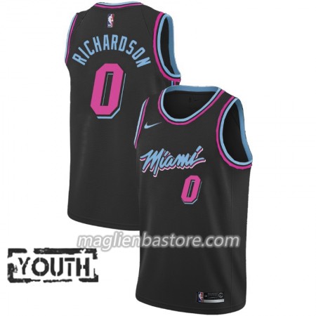 Maglia NBA Miami Heat Josh Richardson 0 2018-19 Nike City Edition Nero Swingman - Bambino
